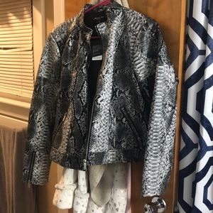 Snake skin leather jacket